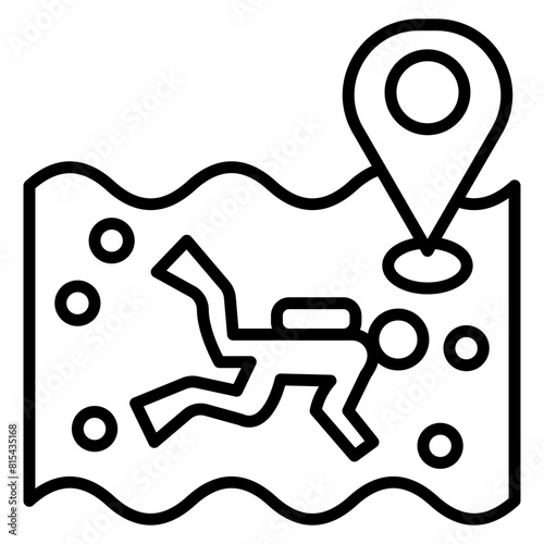 Diving Destination vector icon. Can be used for Vacation and Tourism iconset.