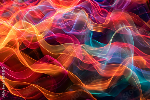 Abstract colorful light trails background