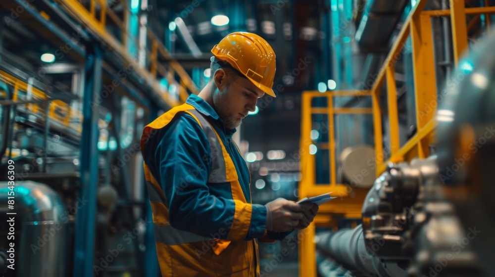 A mechanic calibrating an industrial scale in a bulk material handling facility. A mechanic calibrating an industrial scale in a bulk material handling facility.