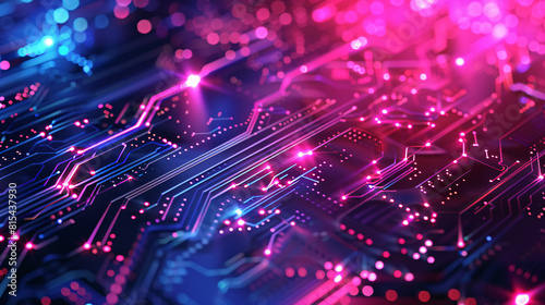 Pioneering Technology in Quantum Computation, purple neon theme