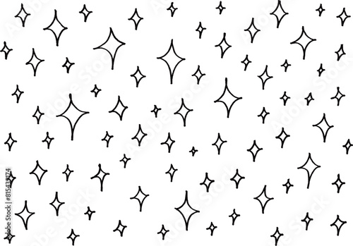 ペンで描いたキラキラのイラスト素材