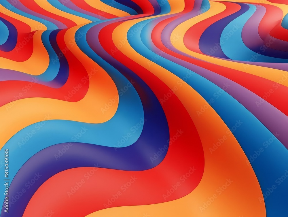 Op art flat design side view visual vibrations theme Triadic Color Scheme
