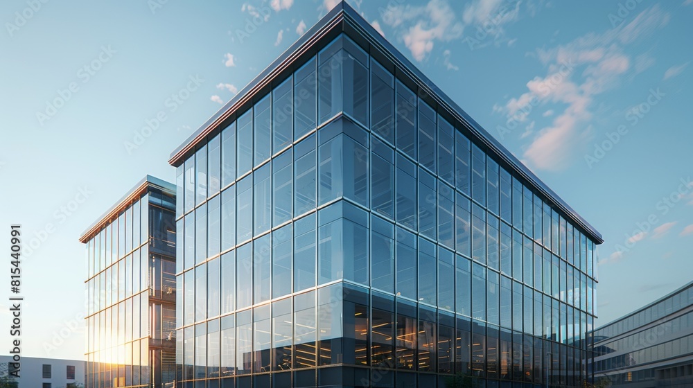 A corporate office tower with a modular design for easy future expansions.