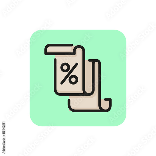 Loan agreement line icon. Contract, interest, document. Loan concept. Can be used for topics like banking, interest rate, finance.