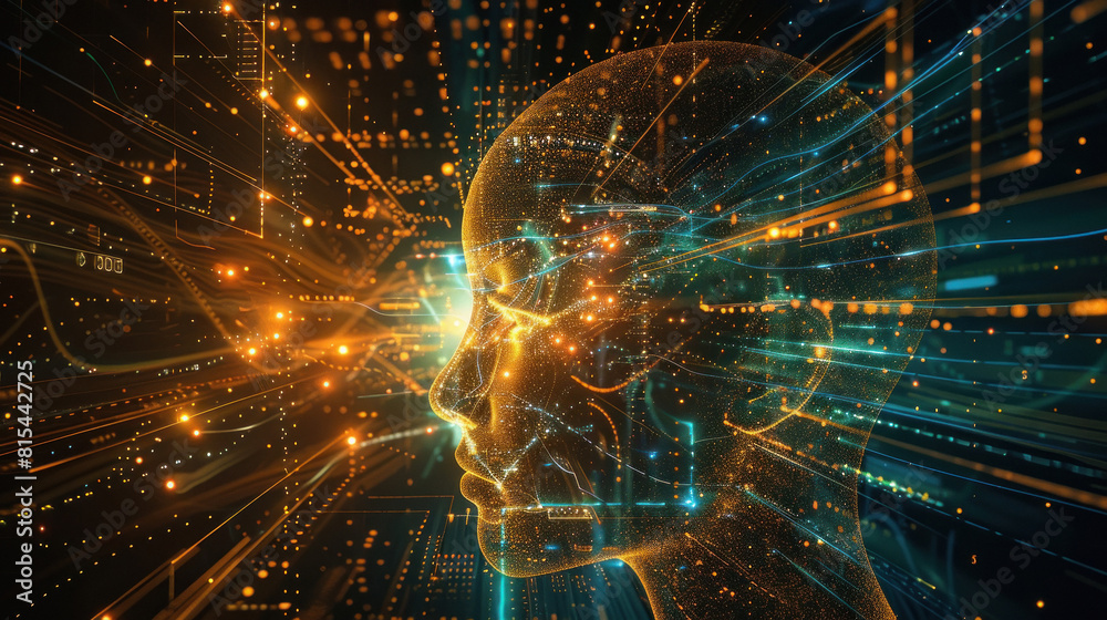Fototapeta premium data science visualization, artificial intelligence code.
