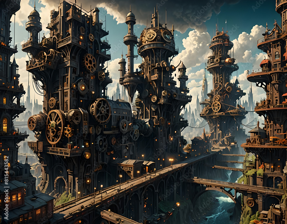 Sky Clockwork Steam Punk Cathedral Metropolis 4 Sky Clockwork Steam Punk Cathedral Metropolis 4
