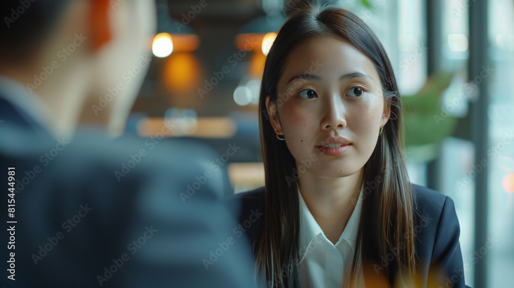 Obraz premium HR Interviews: HR manager conducts job interviews with candidates.