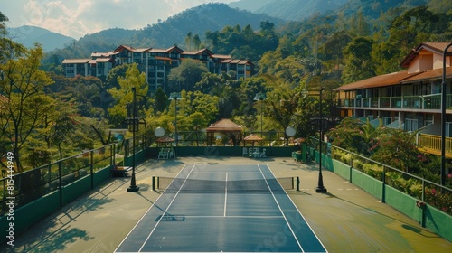 Outdoor Tennis Court AI generation