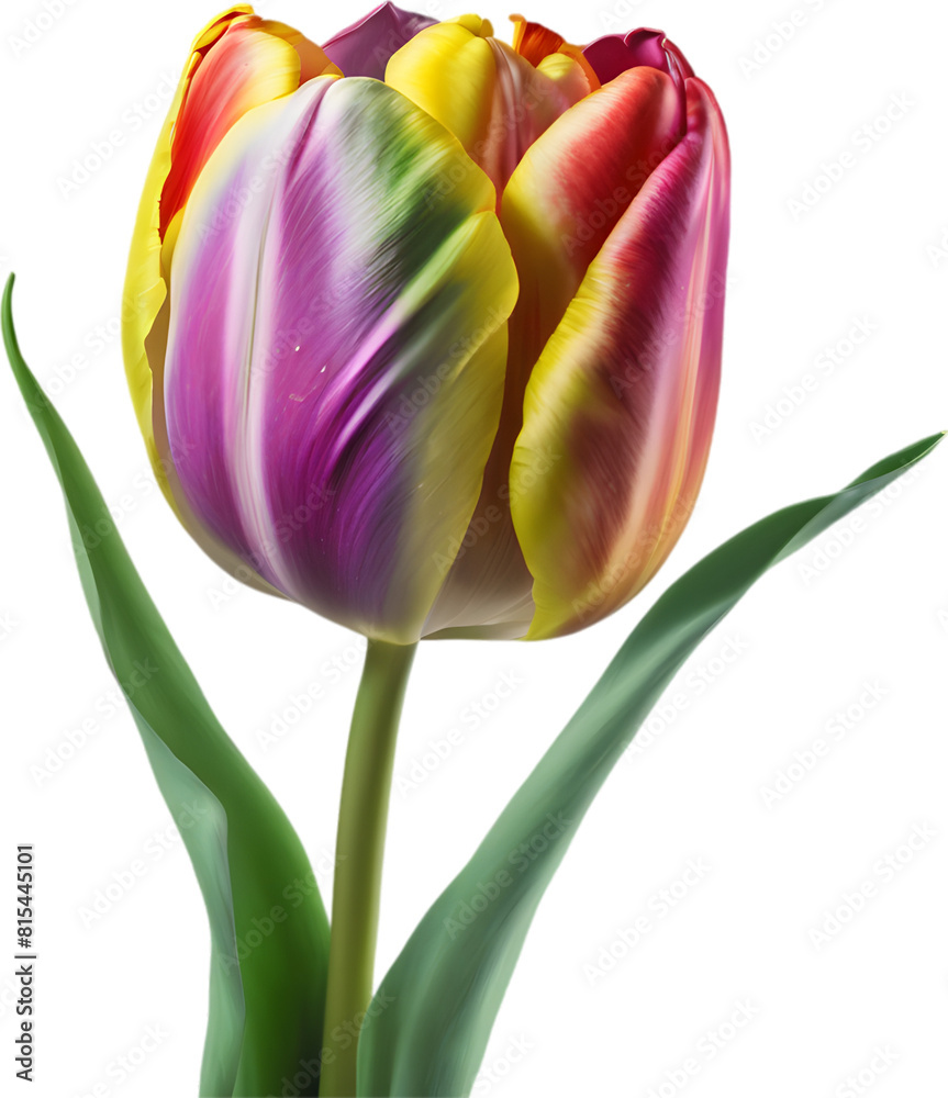 Naklejka premium Close-up of a blooming tulip flower. 