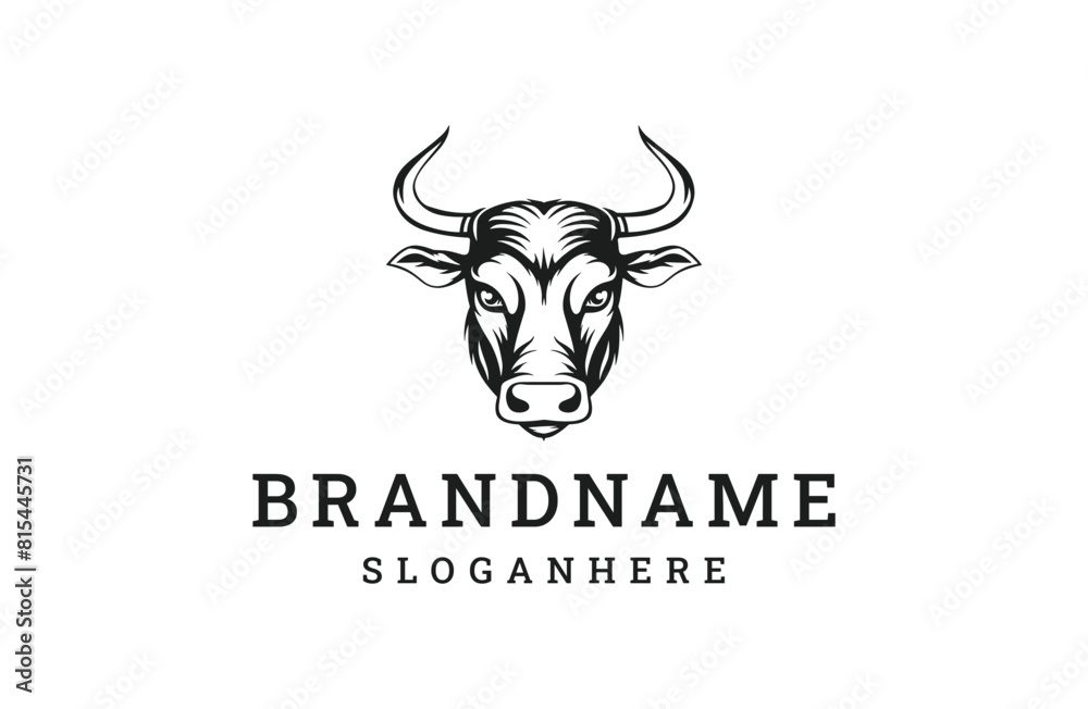 Head bull logo icon design template vector illustration Head bull logo icon design template vector illustration
