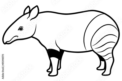 tapir line art silhouette illustration