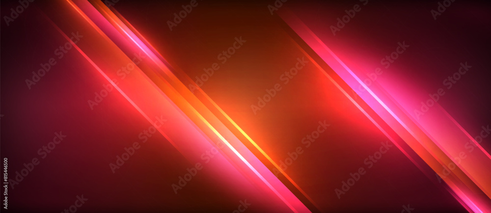 Automotive lighting inspired glowing red and orange lines against a dark sky, creating a stunning visual effect akin to lens flare. Shades of magenta and electric blue add a neon touch to the scene Automotive lighting inspired glowing red and orange lines against a dark sky, creating a stunning visual effect akin to lens flare. Shades of magenta and electric blue add a neon touch to the scene