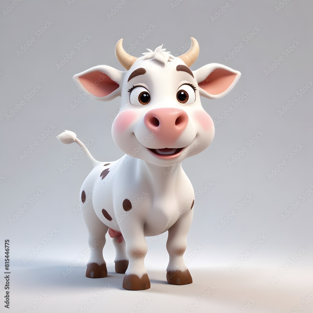 A cute and happy cow 3d illustration A cute and happy cow 3d illustration