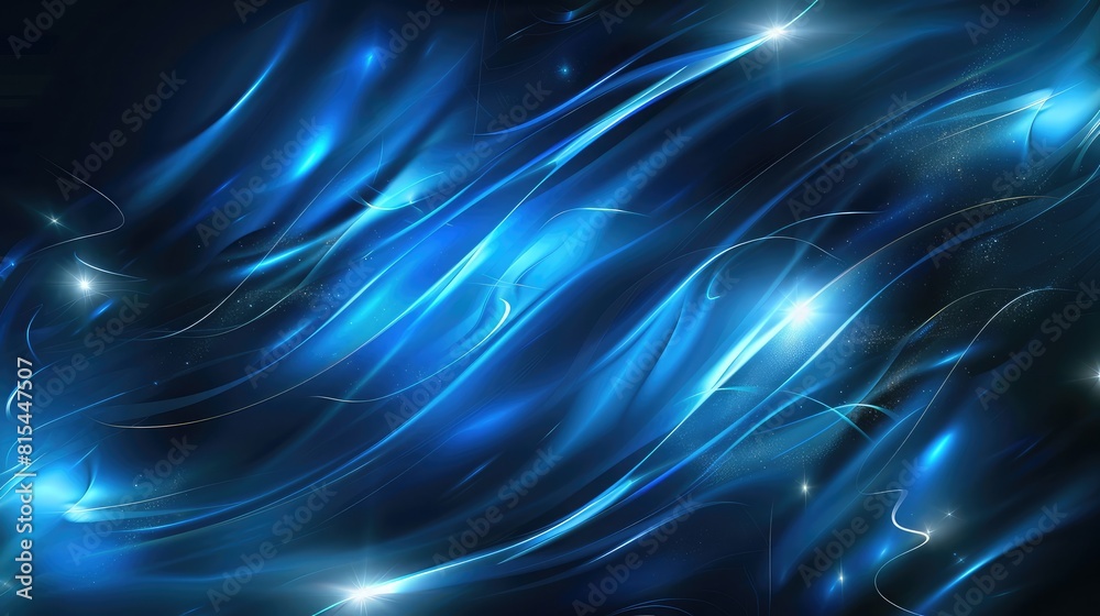 Abstract wave element for design blue curve and light lines background ...