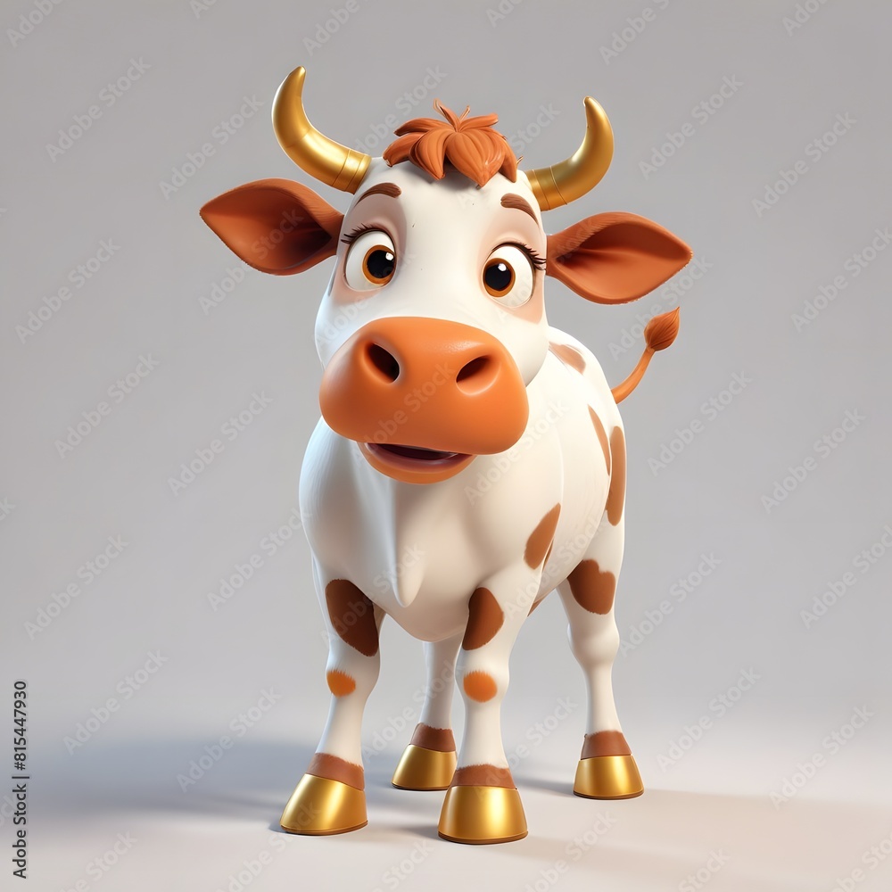 A cute and happy cow 3d illustration A cute and happy cow 3d illustration