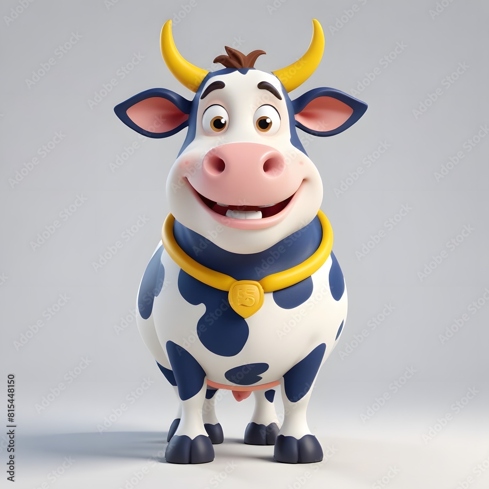 A cute and happy cow 3d illustration A cute and happy cow 3d illustration