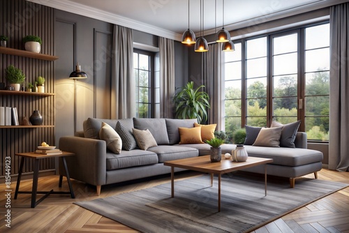 living room rendering with sofa and table  living room wall background  living room background  interior background  cozy living room background  interior design background  gray and dark atmosphere
