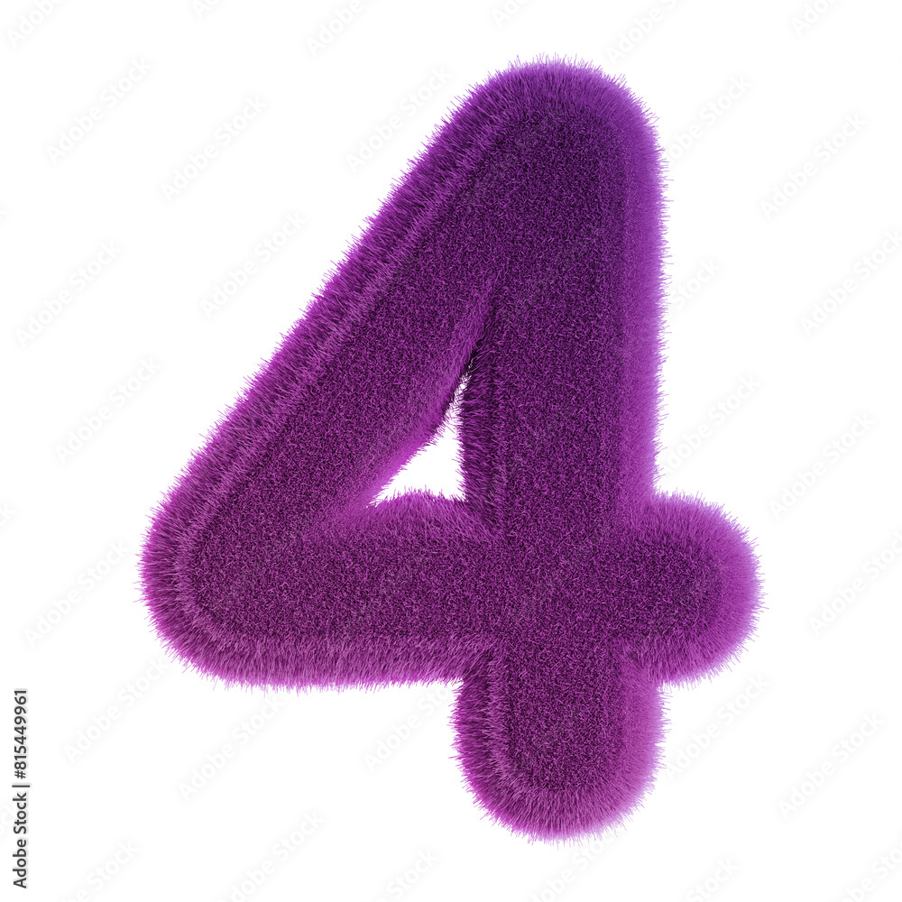 Purple Grass 3D Number 4