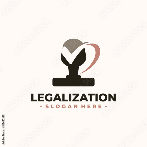 Legalization icon vector. Stamp handle logo design template.