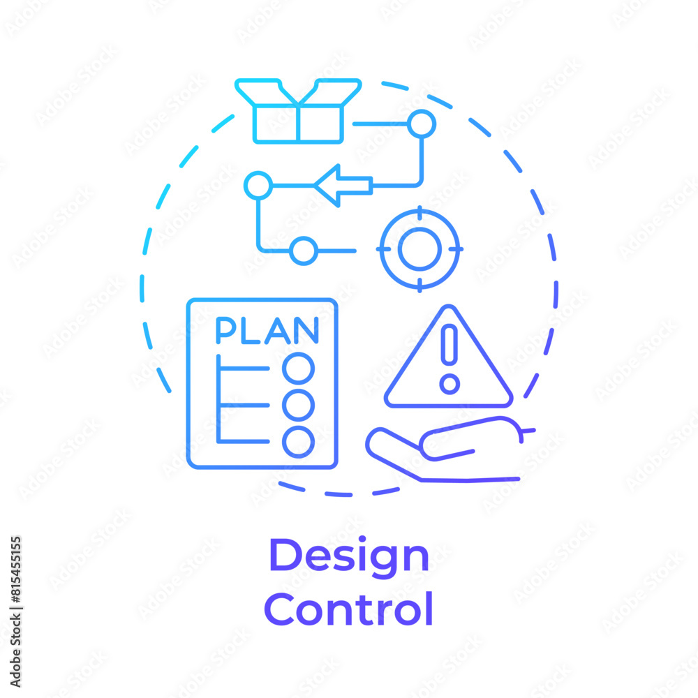 Design control blue gradient concept icon. Manufacturing processes, product quality. Round shape line illustration. Abstract idea. Graphic design. Easy to use in infographic, presentation Design control blue gradient concept icon. Manufacturing processes, product quality. Round shape line illustration. Abstract idea. Graphic design. Easy to use in infographic, presentation