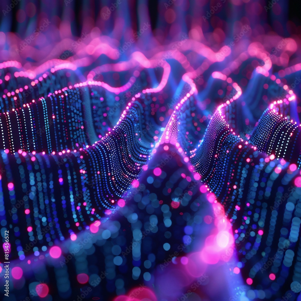 Abstract data flow glowing pink and blue wave of light particles Abstract data flow glowing pink and blue wave of light particles