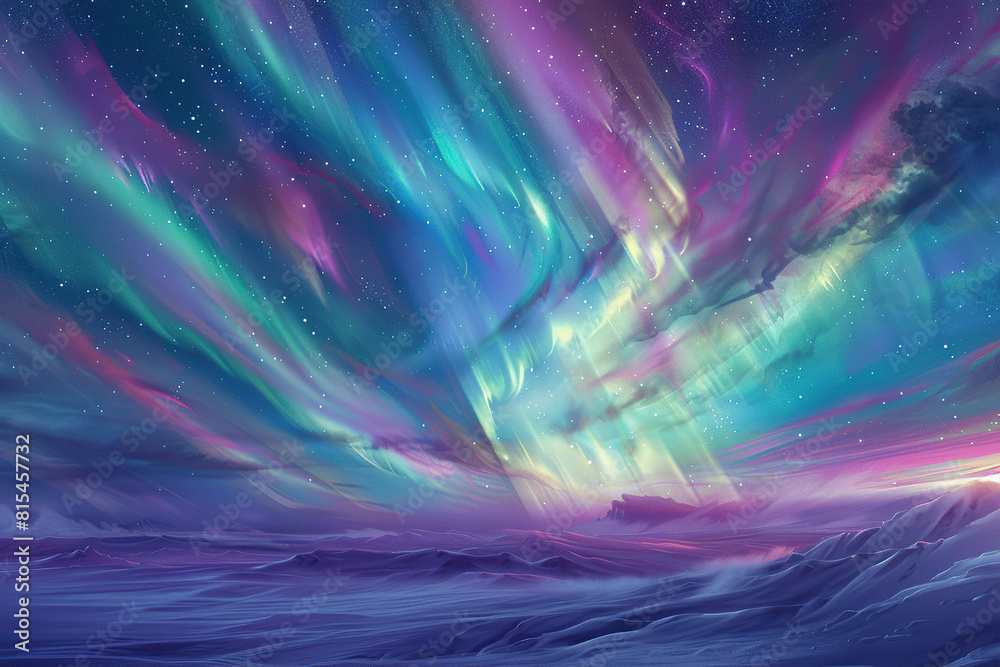 Generative ai on theme of beautiful northern lights, bright aurora borealis winter in atmosphere Generative ai on theme of beautiful northern lights, bright aurora borealis winter in atmosphere
