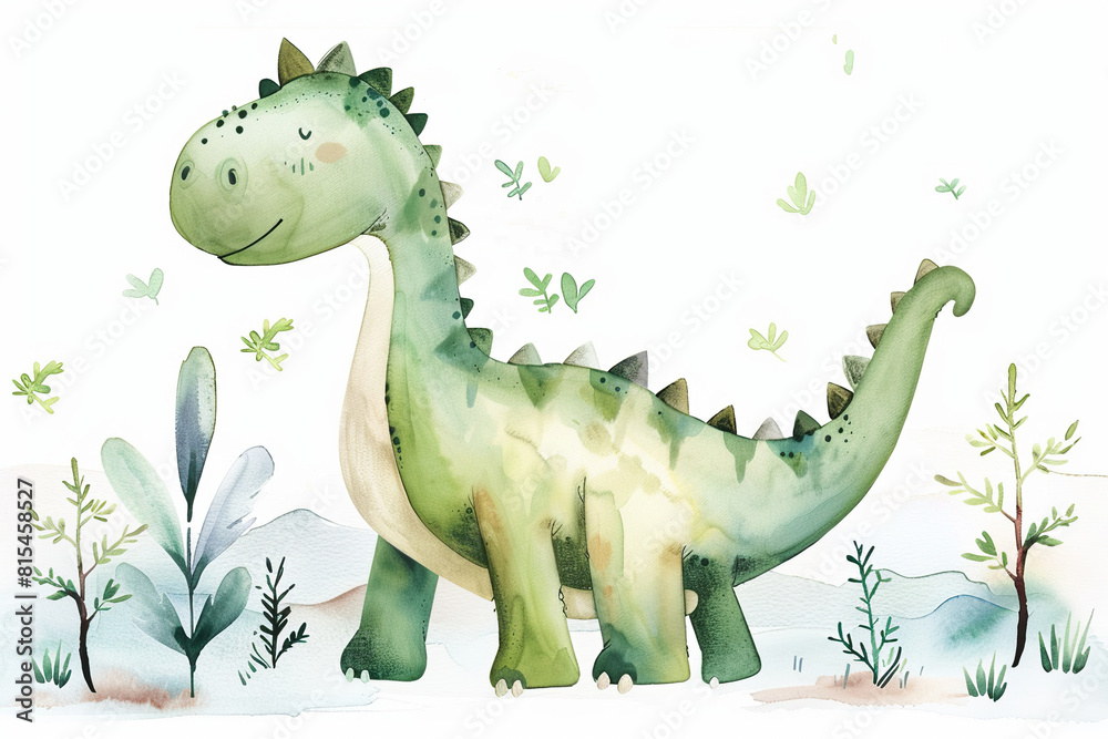 Obraz premium Generative ai on theme of big scary hungry dinosaur with kind eyes and sharp teeth destroying park