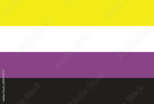 Nonbinary pride flag in vector format