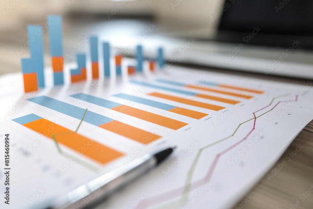 A businessman is looking at a graph on his desk. A businessman is looking at a graph on his desk.