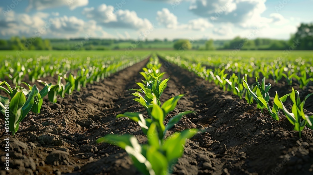 AIdriven analysis of soil samples to improve crop rotation strategies  front view  Rotate wisely  futuristic tone  Complementary Color Scheme