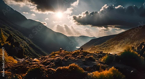 sunrise in the mountains photo