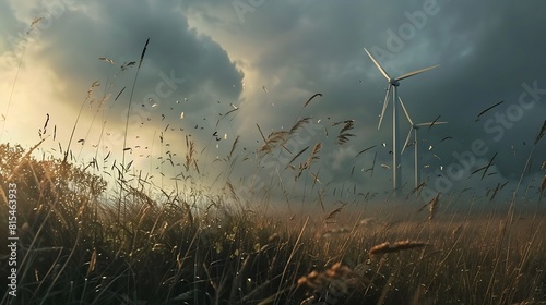 Wind Generators Ecology : Generative AI photo