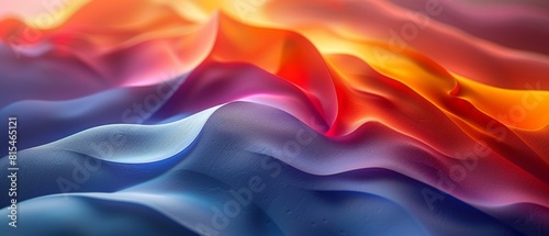 A colorful wavy surface, abstract 3D render, and background design