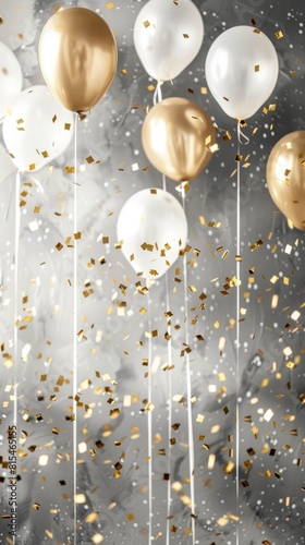 Luxury gold balloons for celebration events  anniversary  wedding. Great as template inspiration for banners  cards  posters