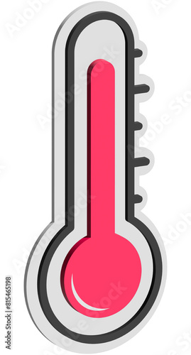 3d thermometer icon, 3-dimension thermometer for researcher in medical, three-dimensional temperature symbol