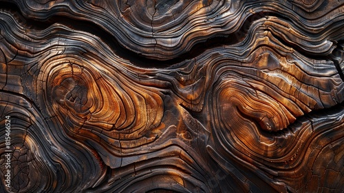 Close-up abstract backdrop of brown wood, highlighting the intricate textures and earthy color palette for a visual feast