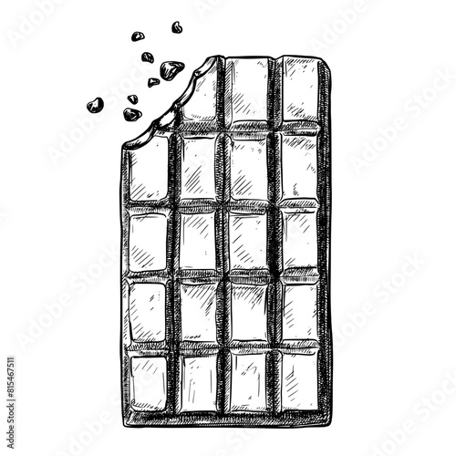 Chocolate bar vector sketch food drawing 