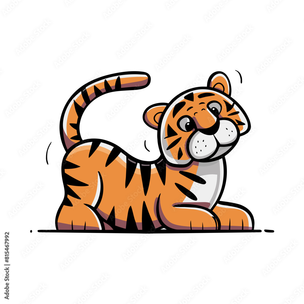 Tiger Doodle Art: Striking Sketch of a Majestic Zoo Animal