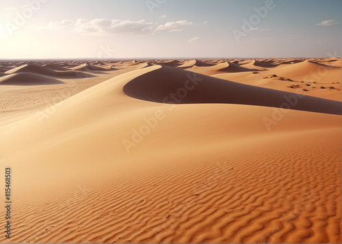 Wallpaper Mural Cinematic shot, a plain dessert with dunes. AI generative Torontodigital.ca