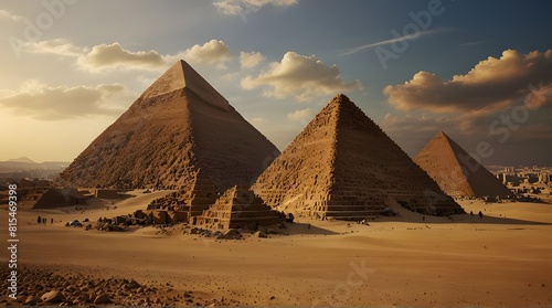 The Great pyramid of Giza  Egypt Khufu on a sunny day.generative.ai 
