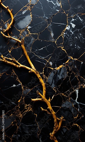 Black marble texture with natural pattern for background or design artwork. 