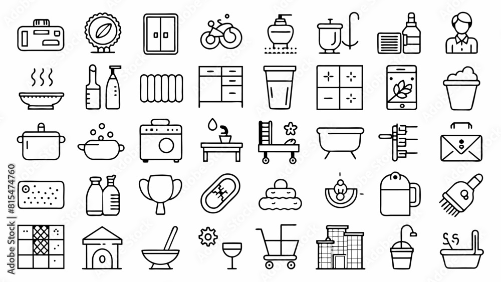 set of icons of kitchen set of icons of kitchen
