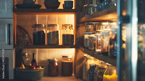 Little storage in kitchen pantry for covid19 quarantine : Generative AI photo