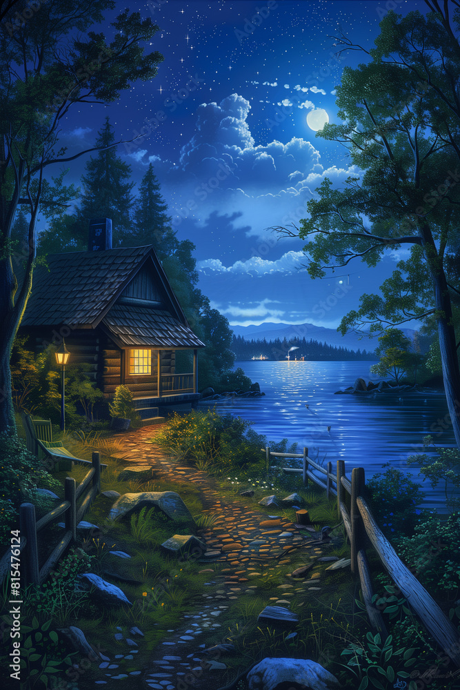 Fototapeta premium house on the lake