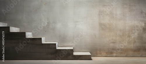 An image showing a side view of worn and aged concrete stairs with empty space for text or other elements. Creative banner. Copyspace image