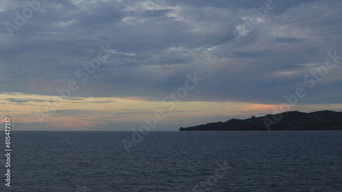 View of a seaside island in Indonesia taken in the afternoon. beautiful scenery © amrisyam