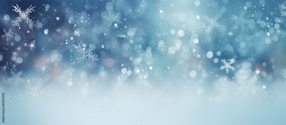 An abstract Christmas background with a bokeh effect and snowflakes perfect for a copy space image