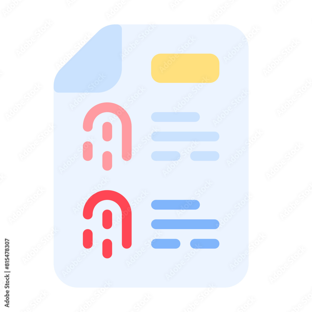 File Icon With Flat Color Style File Icon With Flat Color Style