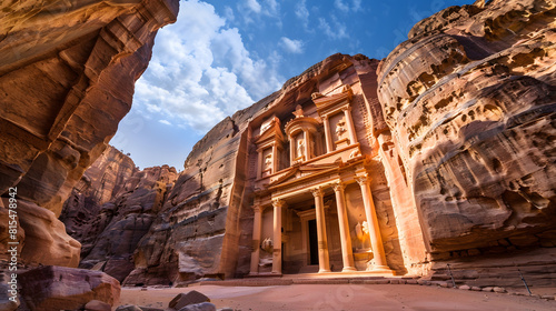 Mountains of Petra Jordan Middle East Petra has been a UNESCO World Heritage Site since 1985 : Generative AI
