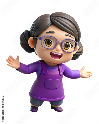3D illustration of cute girl hand hands showing. 3d render isolated on white backdrop